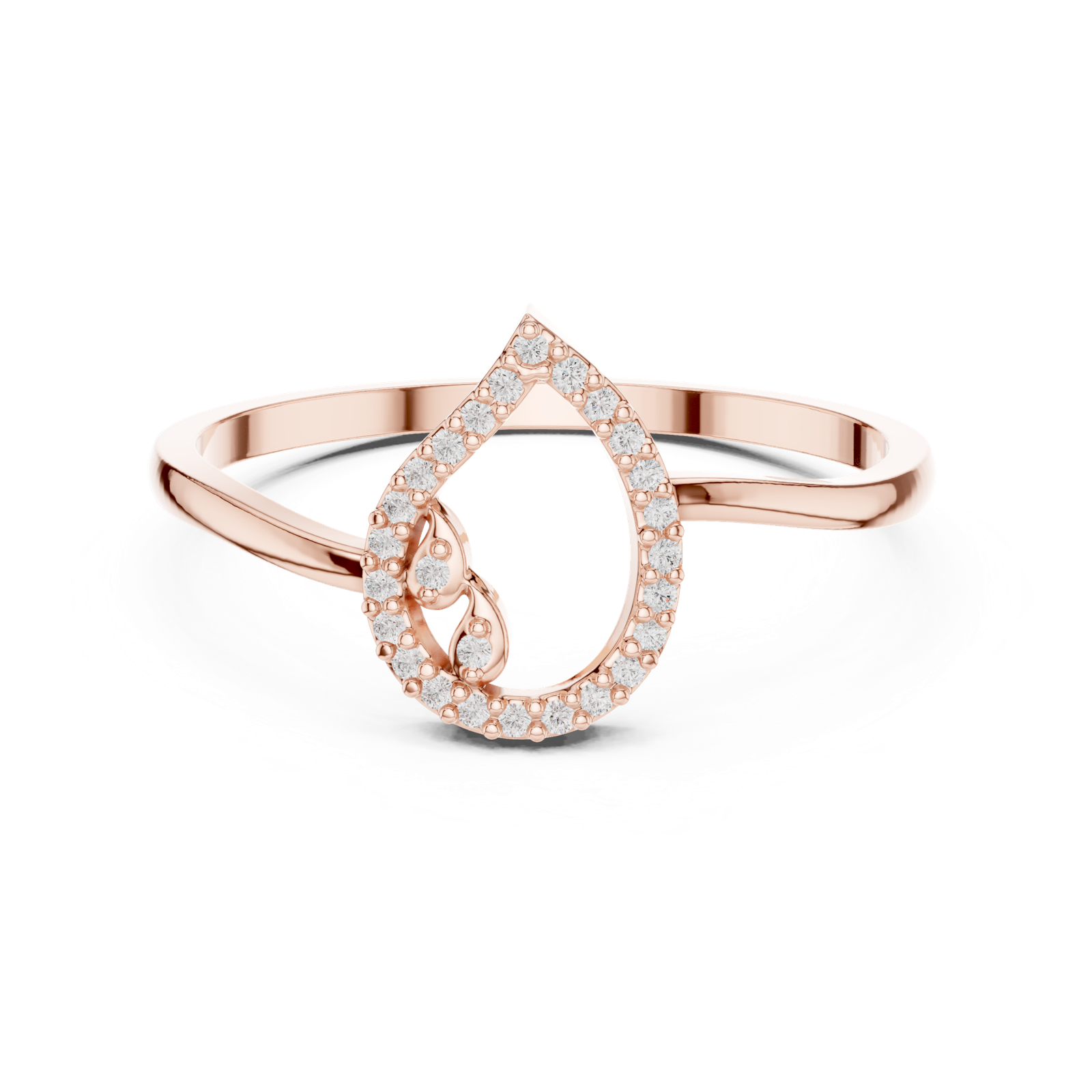 Gold Ring DDLR-469, Rose Gold, view 4