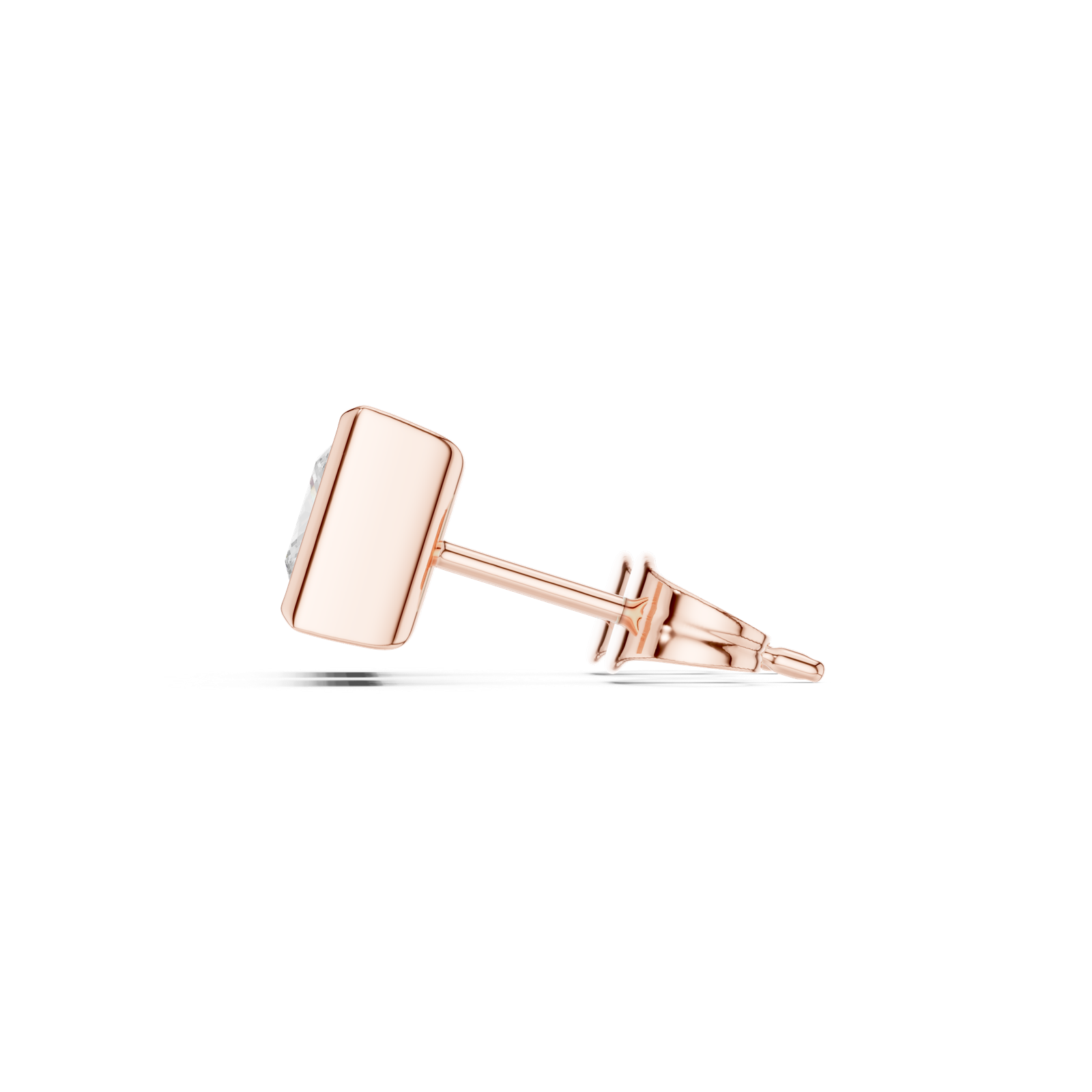 Gold Jewelry DDER-001, Princess center stone, Rose Gold, view 3