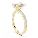 Gold Ring DDLR-040, Emerald center stone, Yellow Gold, view 1