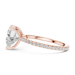 Gold Jewelry L36-16, Heart center stone, Rose Gold, view 3