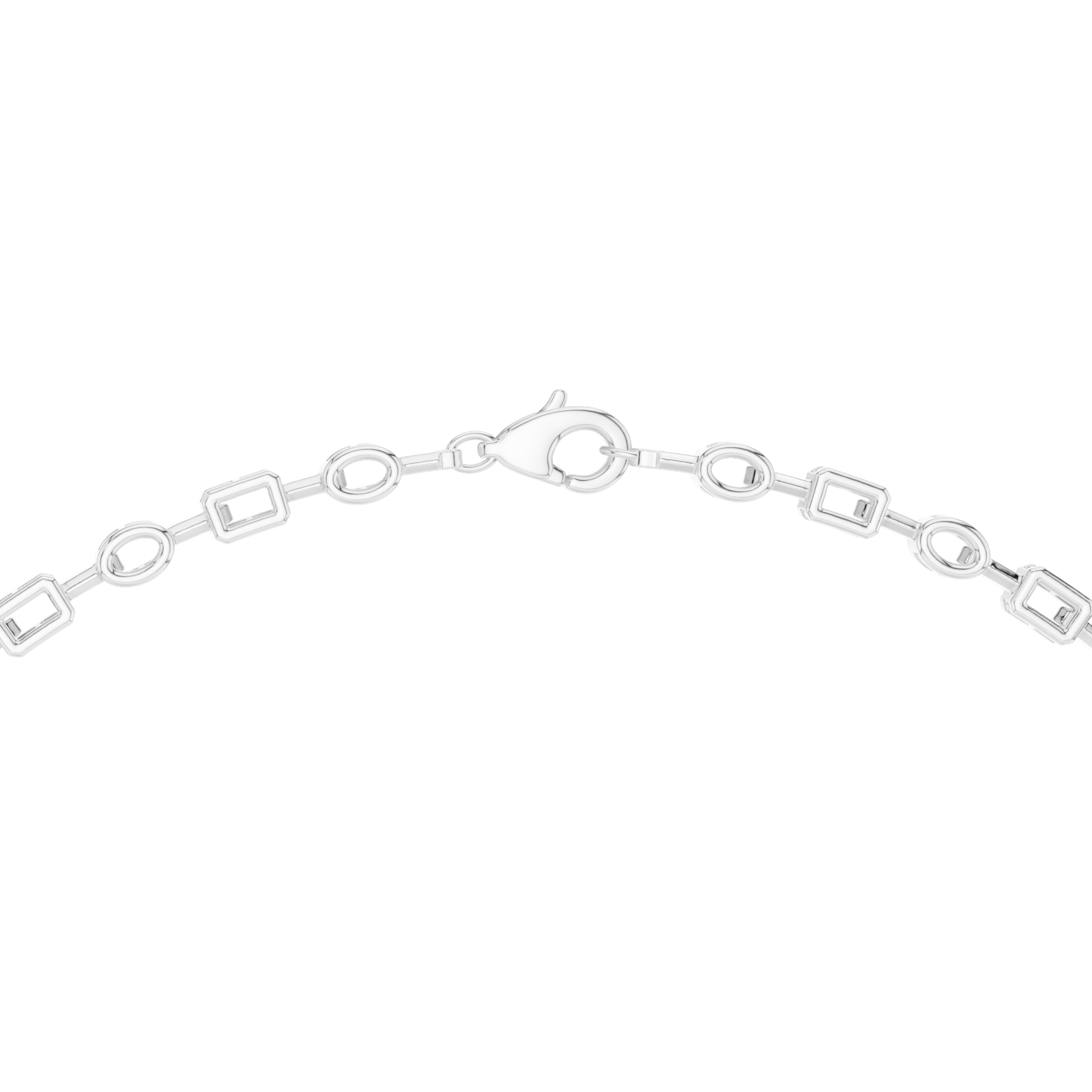 14K Solid Gold Lab Diamond Tennis Necklace, White Gold, view 4
