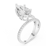 Gold Jewelry L35-39, Pear center stone, White Gold, view 2