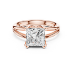 Gold Jewelry L36-7, Princess center stone, Rose Gold, view 4