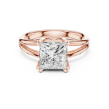 Gold Jewelry L36-7, Princess center stone, Rose Gold, view 4