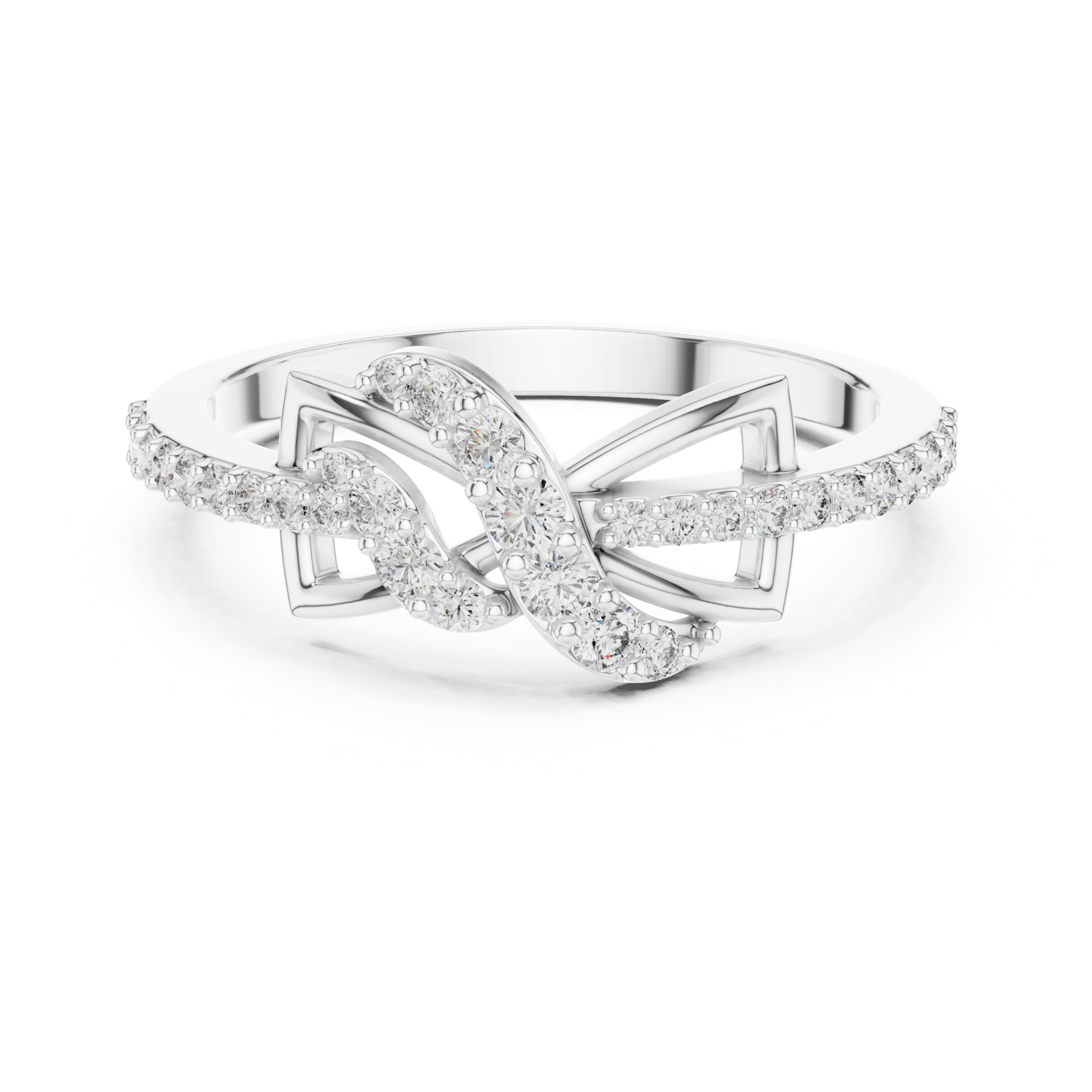 Gold Ring LR-01 (82), White Gold, view 4