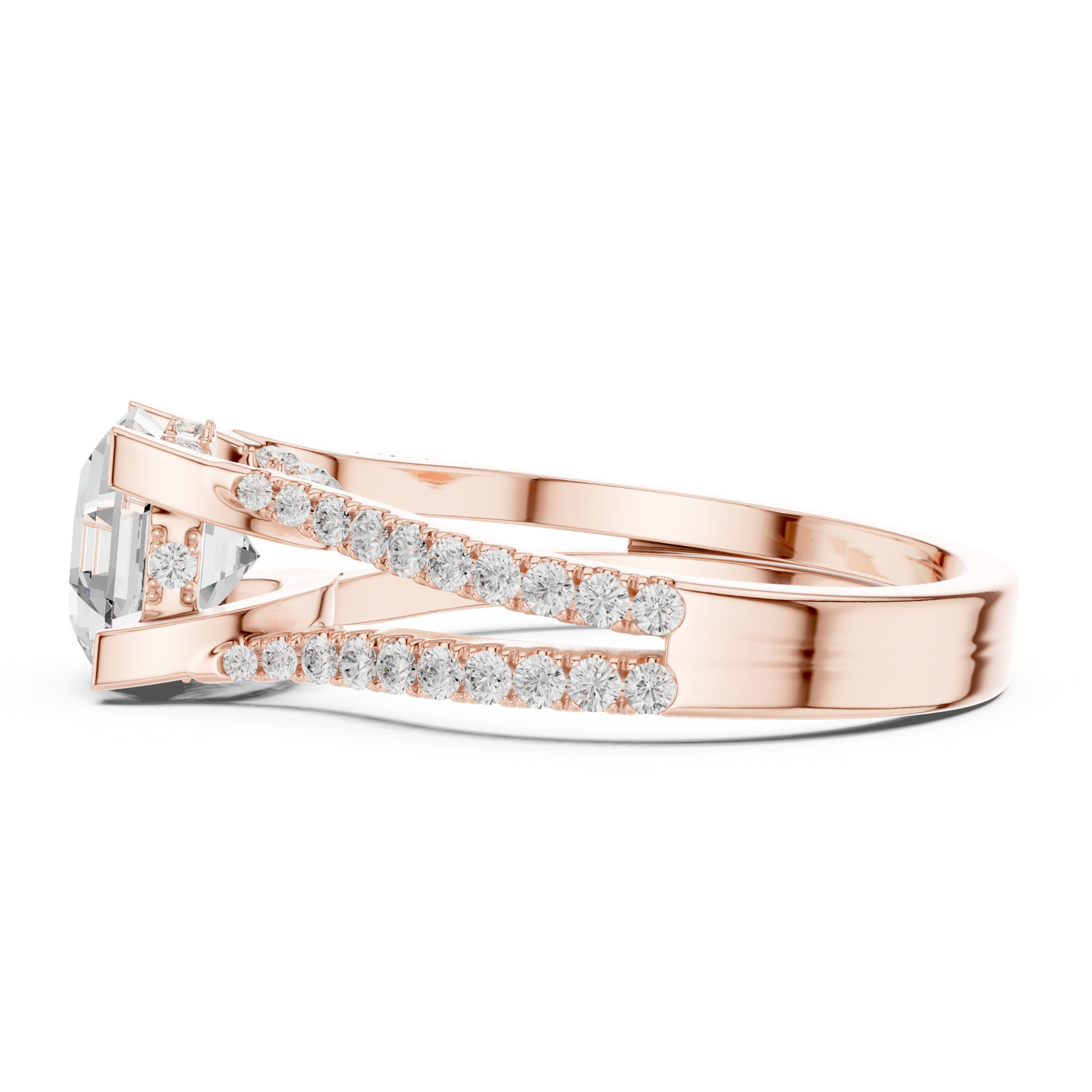 Gold Ring DDLR-182-OC, Rose Gold, view 3