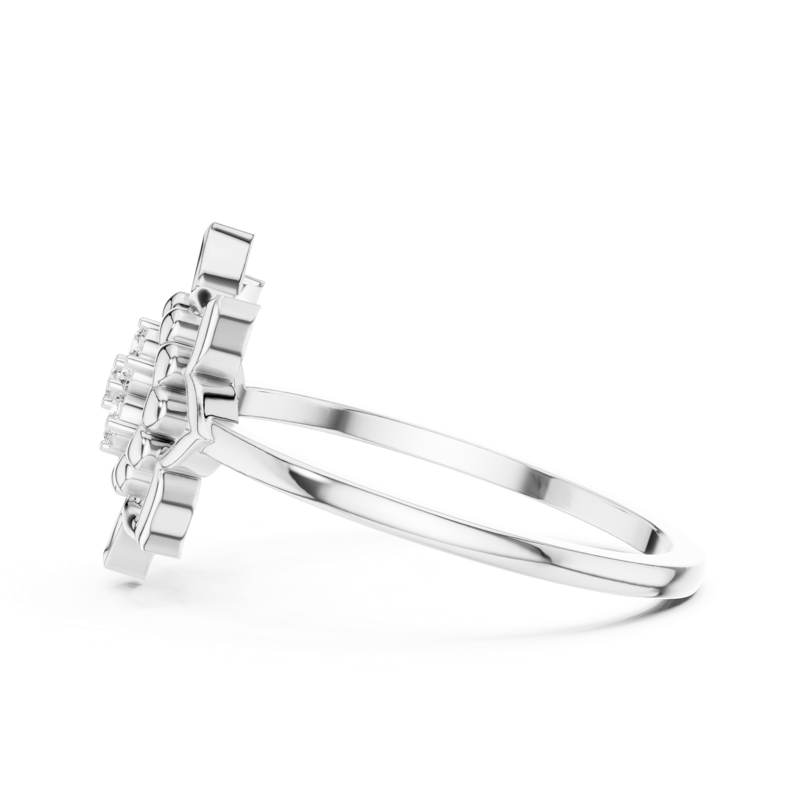 Gold Ring DR-6278, White Gold, view 3