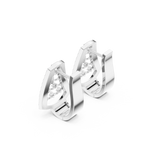 14K Solid Gold Lab Diamond Cluster Earrings, White Gold, view 2