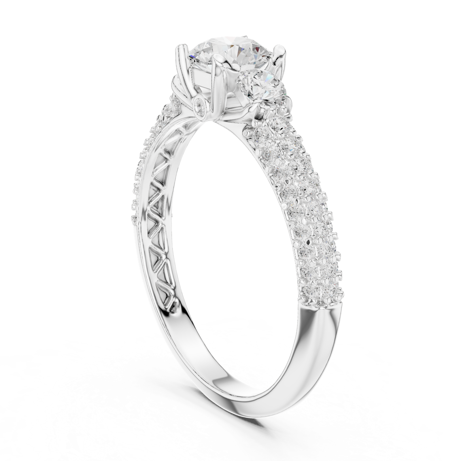 Gold Ring LR-0329, White Gold