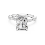 Gold Ring DDLR-167, Radiant center stone, White Gold, view 4