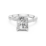 Gold Ring DDLR-167, Radiant center stone, White Gold, view 4