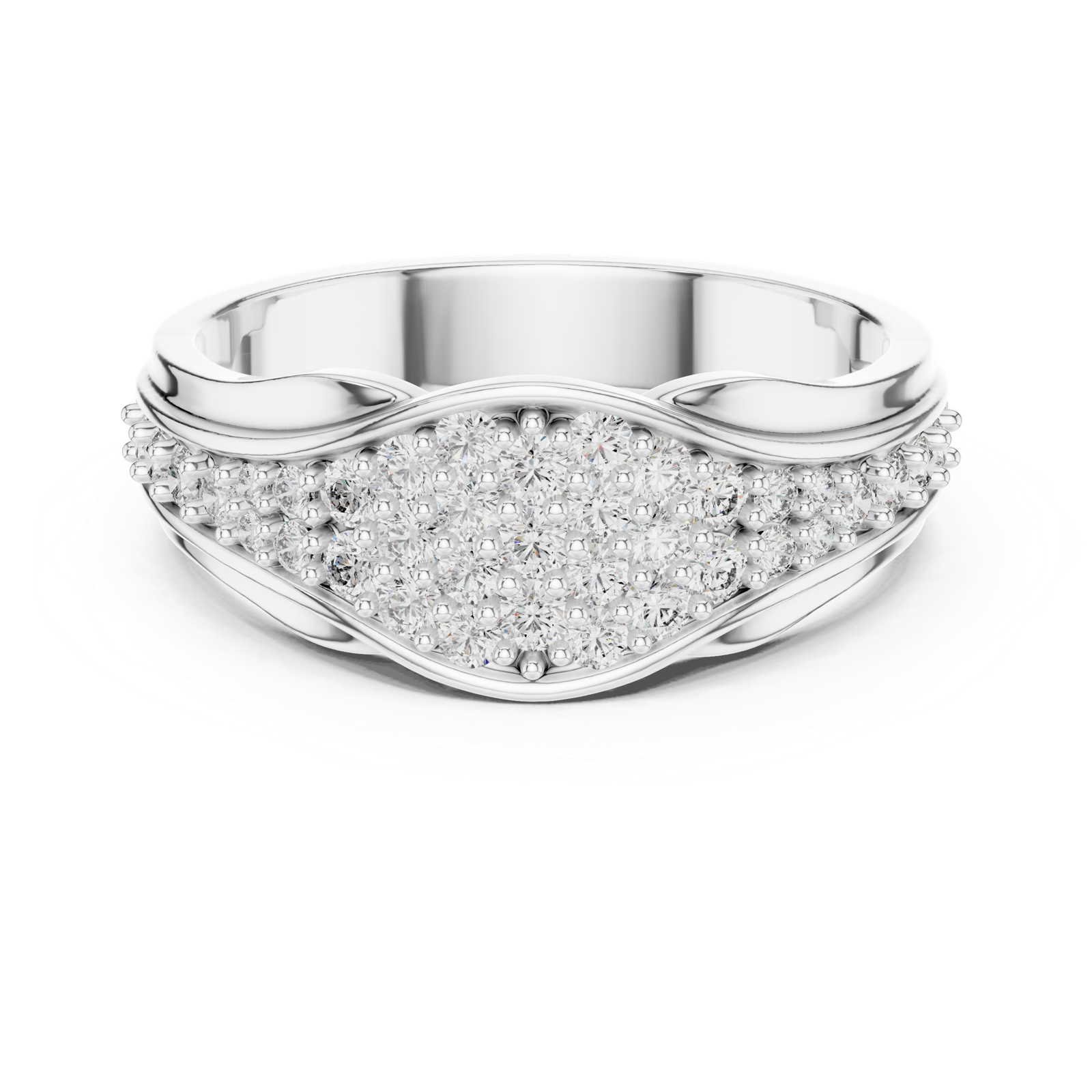 Gold Ring L03-1244, White Gold, view 4