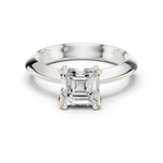 Gold Jewelry L36-8, Asscher center stone, White Gold
