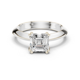 Gold Jewelry L36-8, Asscher center stone, White Gold