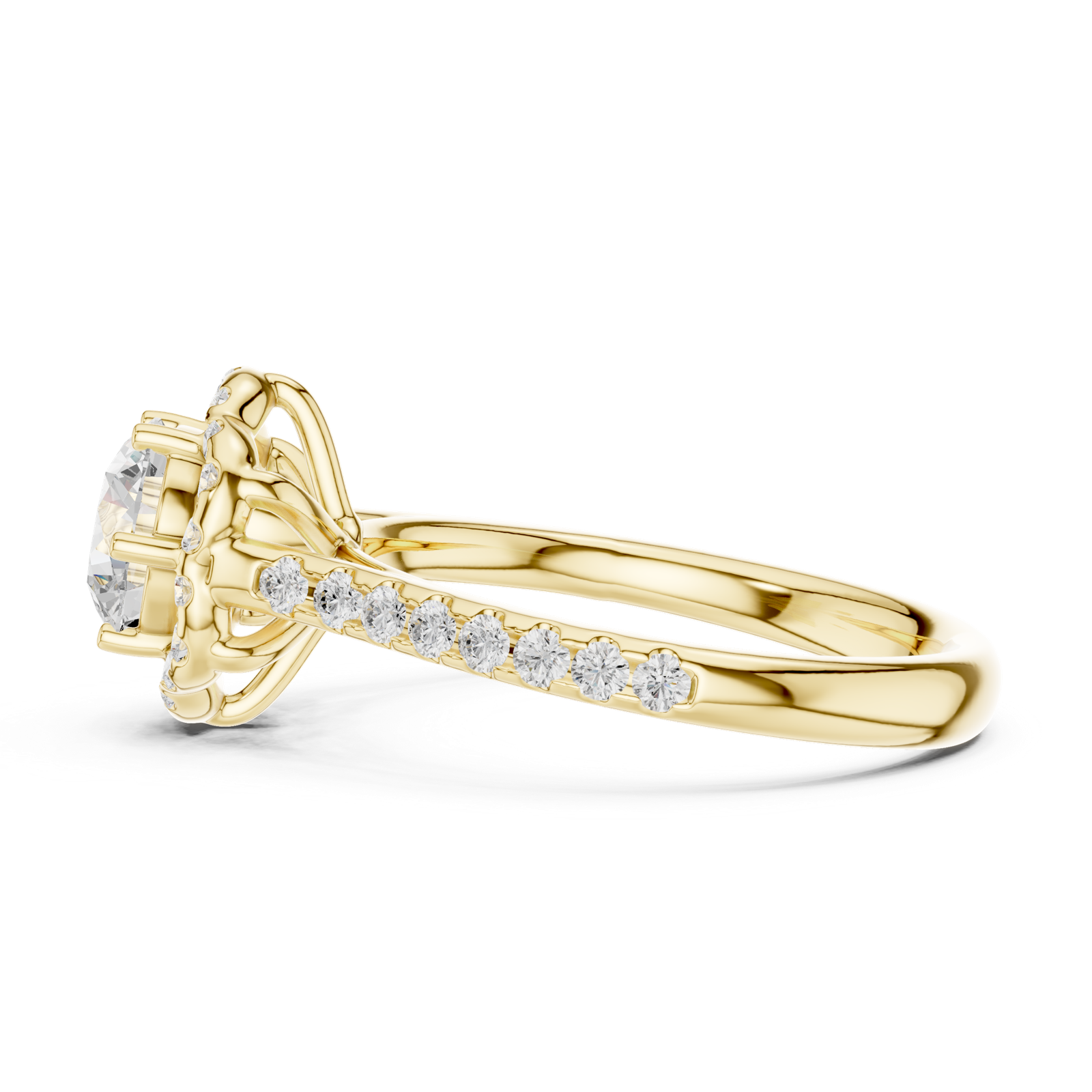 Gold Ring DDLR-677, Yellow Gold, view 3