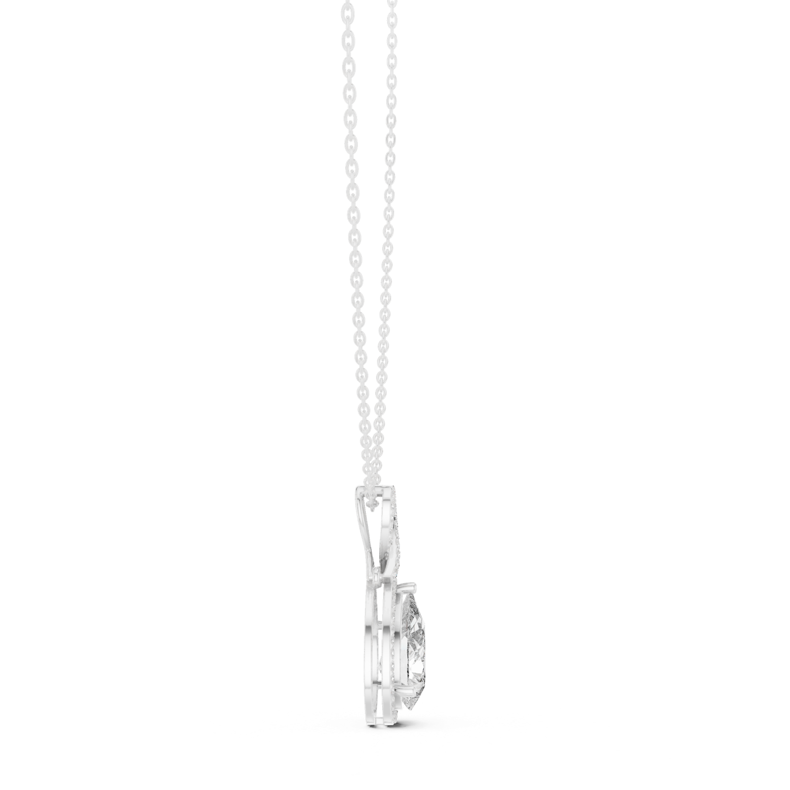 Gold Pendant GPD-0014, White Gold, view 3