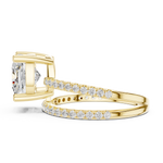 Gold Jewelry, Cushion center stone, Yellow Gold, view 3