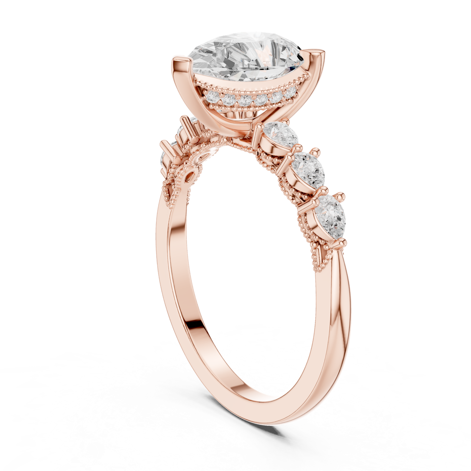 Gold Ring DDLR-1006, Rose Gold, view 1
