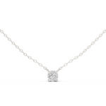 14K Solid Gold Lab Diamond Solitaire Pendant Necklace, White Gold