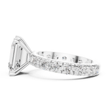 Gold Jewelry L35-63, Emerald center stone, White Gold, view 3
