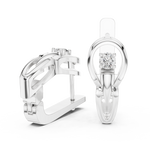 Gold Earrings L03-15, White Gold, view 1