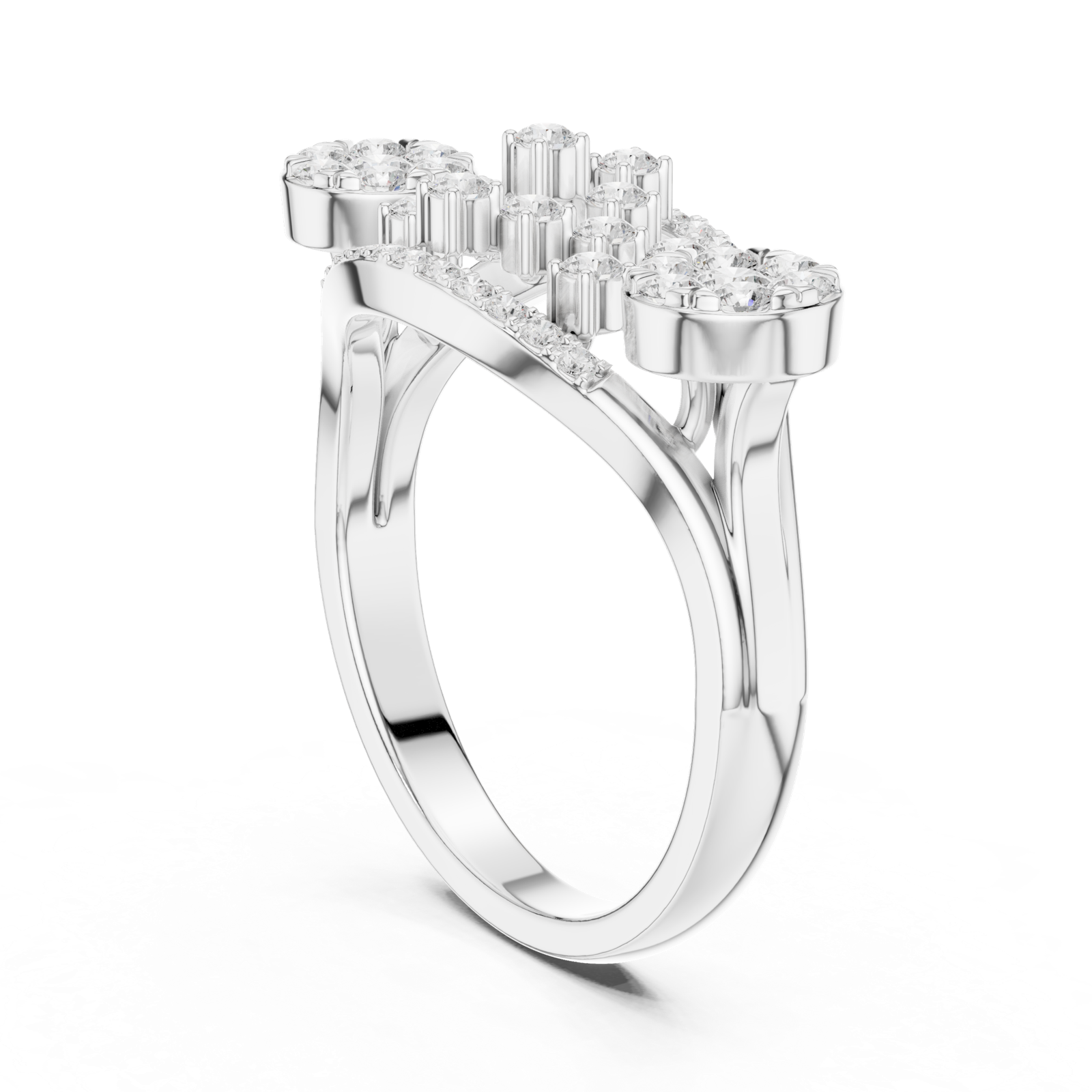 Gold Ring DDLR-753, White Gold, view 1