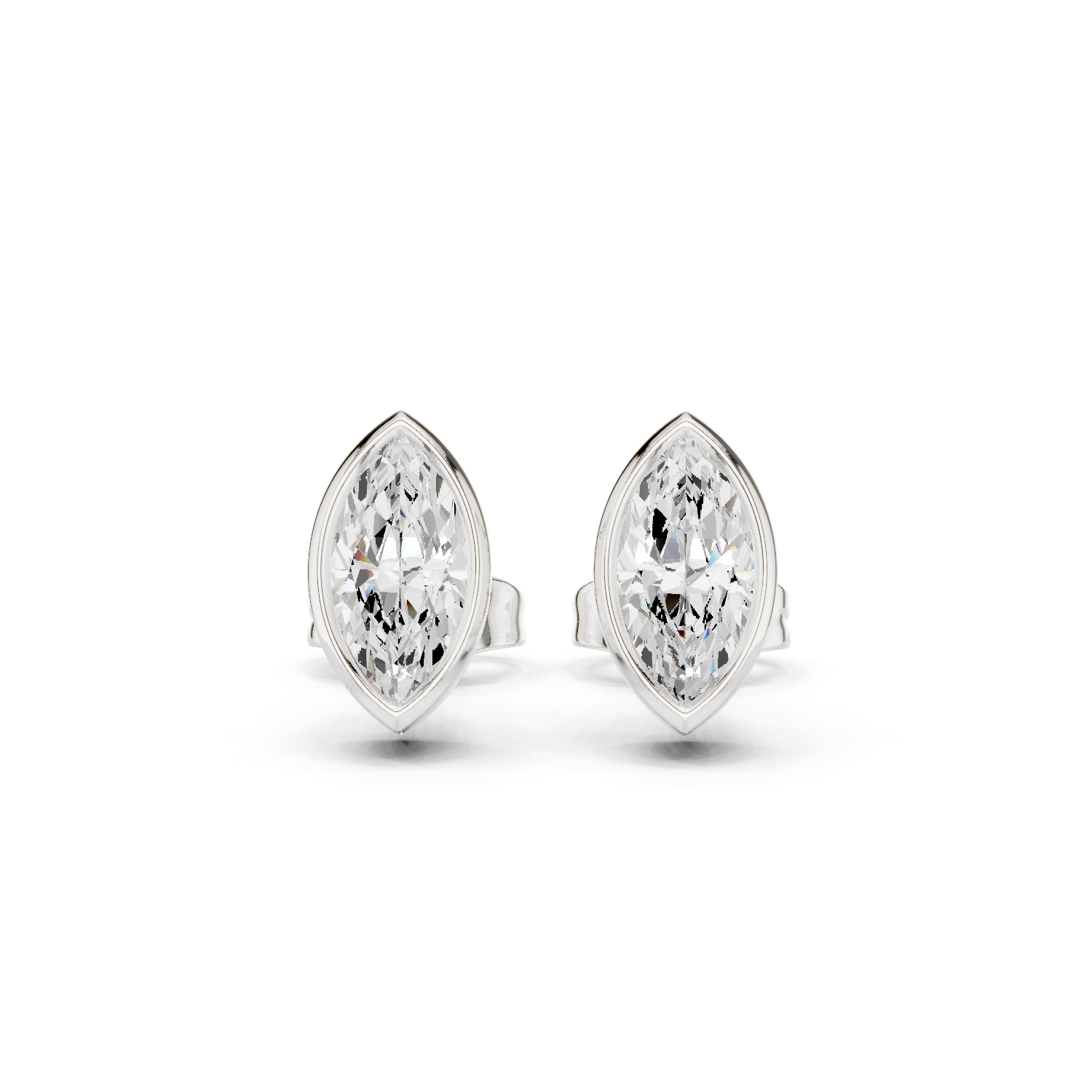Gold Jewelry DDER-001, Marquise center stone, White Gold