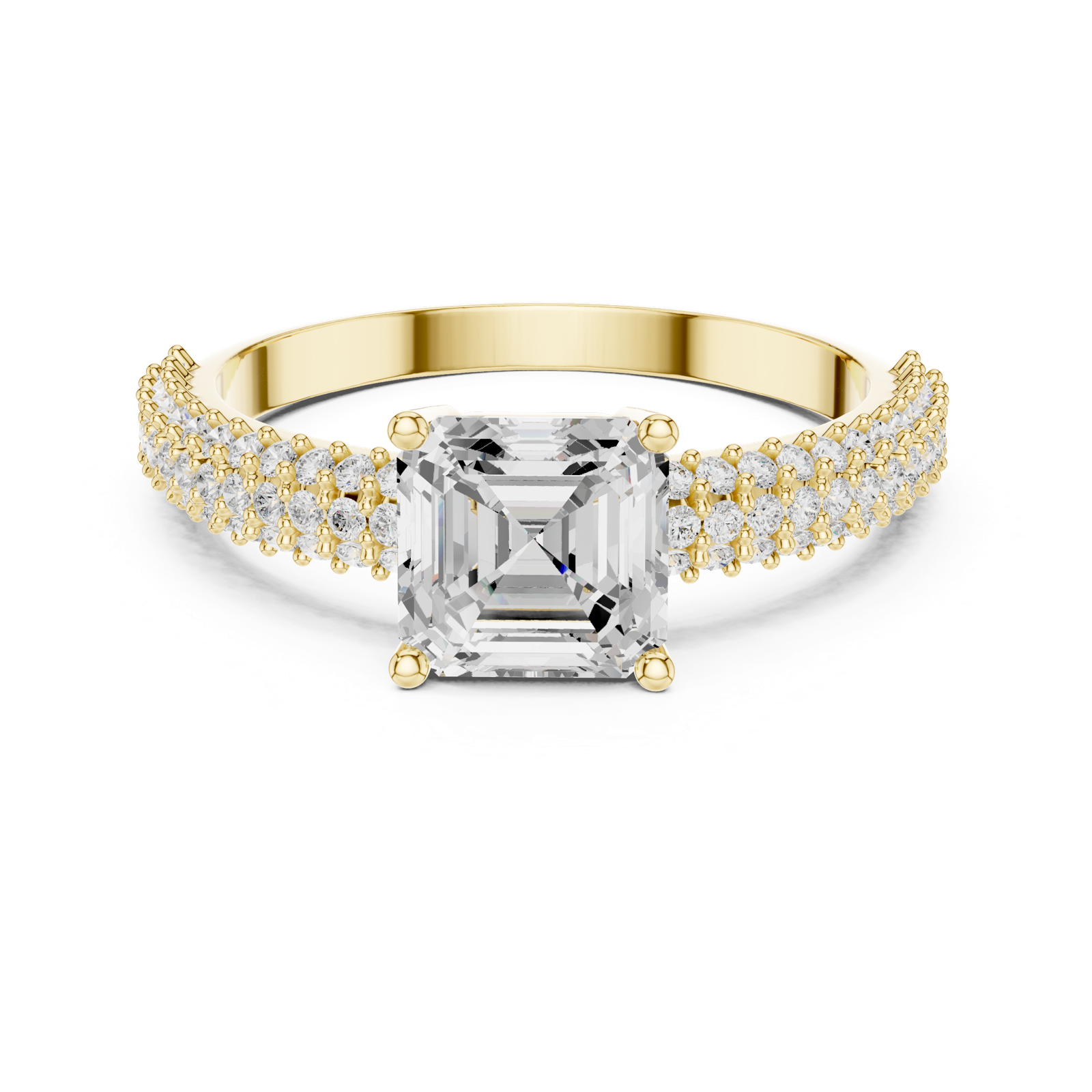 Gold Ring DDLR-1107, Yellow Gold, view 4