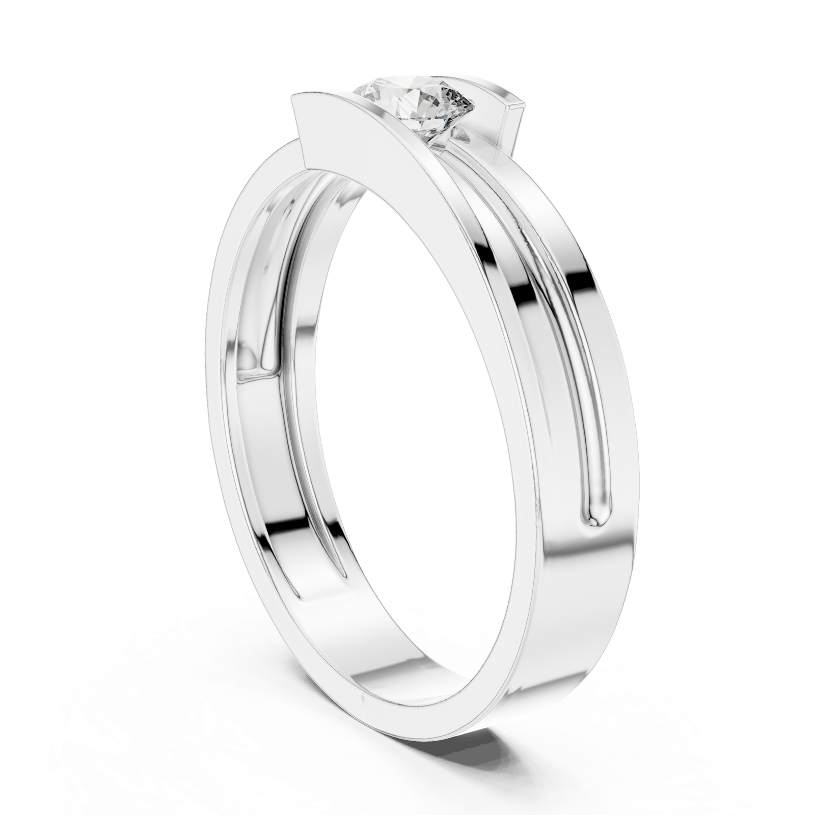 Gold Ring HLR-05 3MM, White Gold, view 1