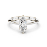 Gold Jewelry L36-6, Marquise center stone, White Gold