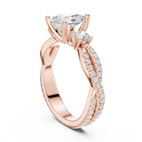 Gold Ring DDLR-281, Pear center stone, Rose Gold, view 1