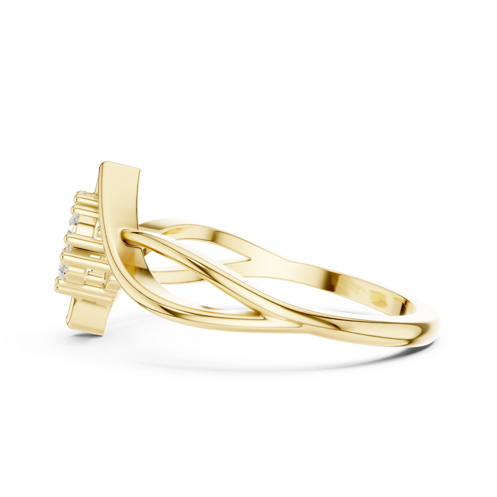 Gold Ring DDLR-826, Yellow Gold, view 3