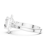 Gold Ring, Asscher center stone, White Gold, view 3