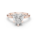 Gold Ring DDLR-175, Heart center stone, Rose Gold