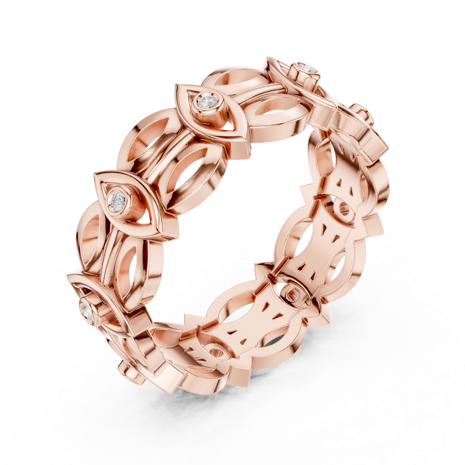 Gold Ring R46, Rose Gold, view 2