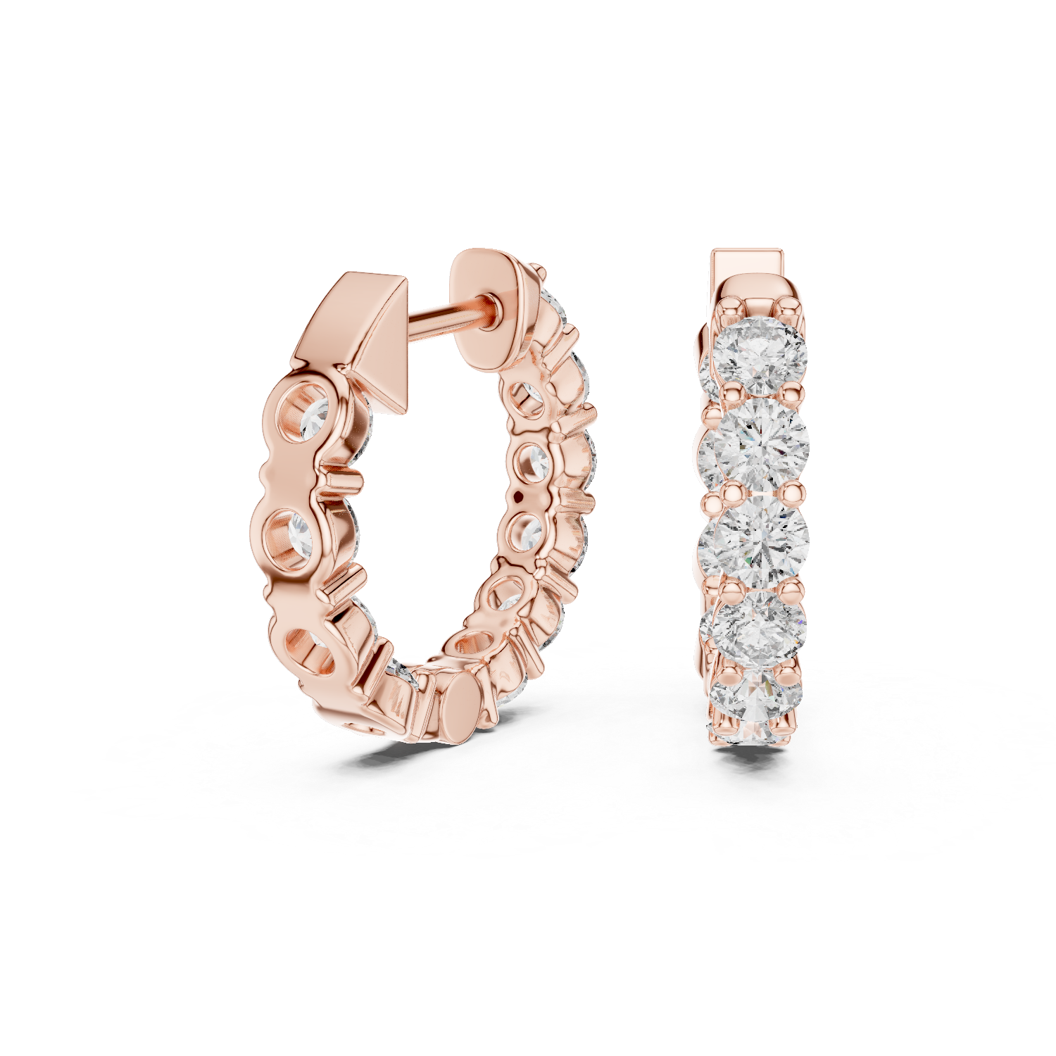 Gold Earrings GER-0372, Rose Gold, view 1