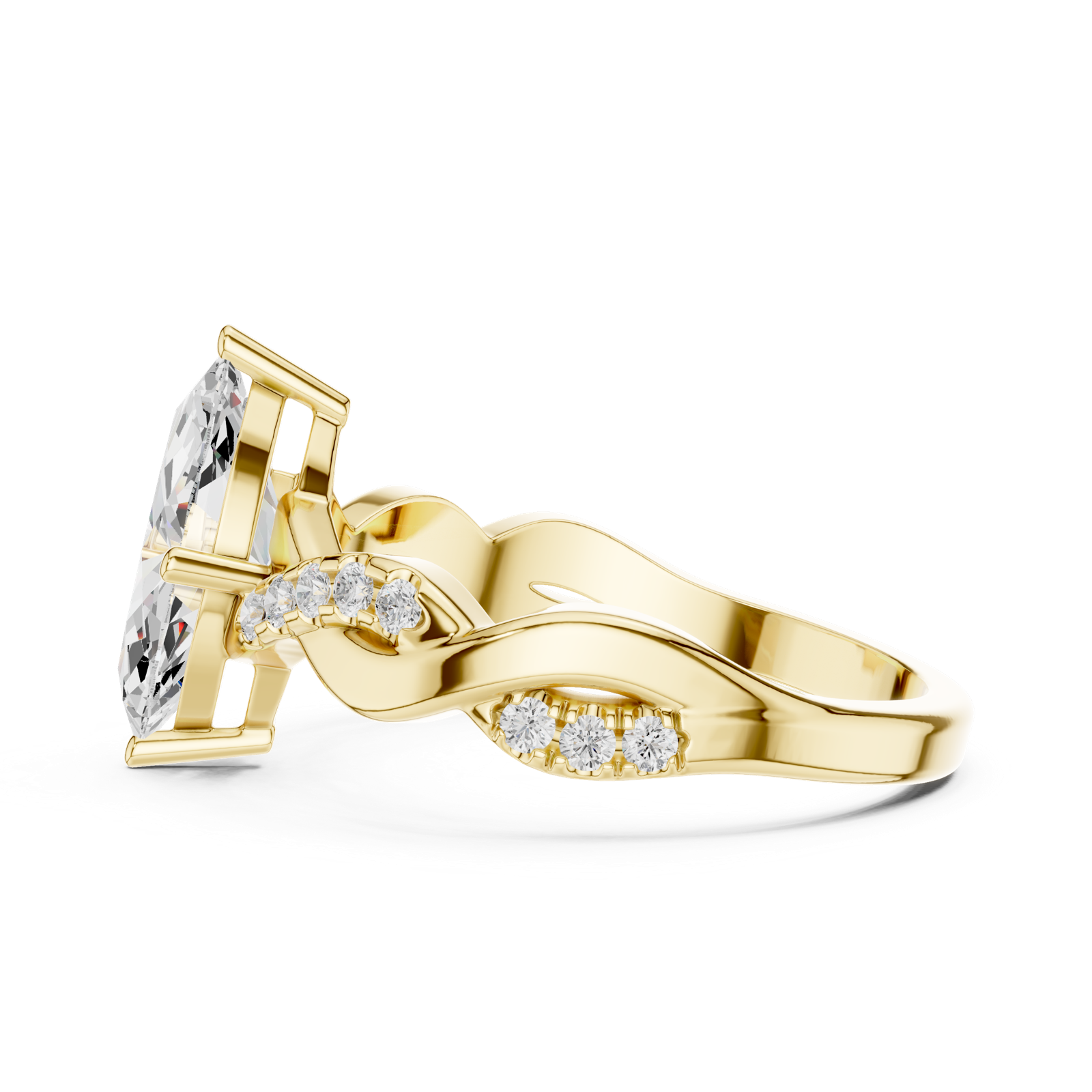 Gold Ring DDLR-1104, Yellow Gold, view 3