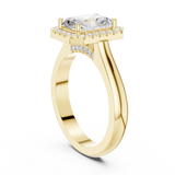 Gold Ring DDLR-338, Radiant center stone, Yellow Gold, view 1