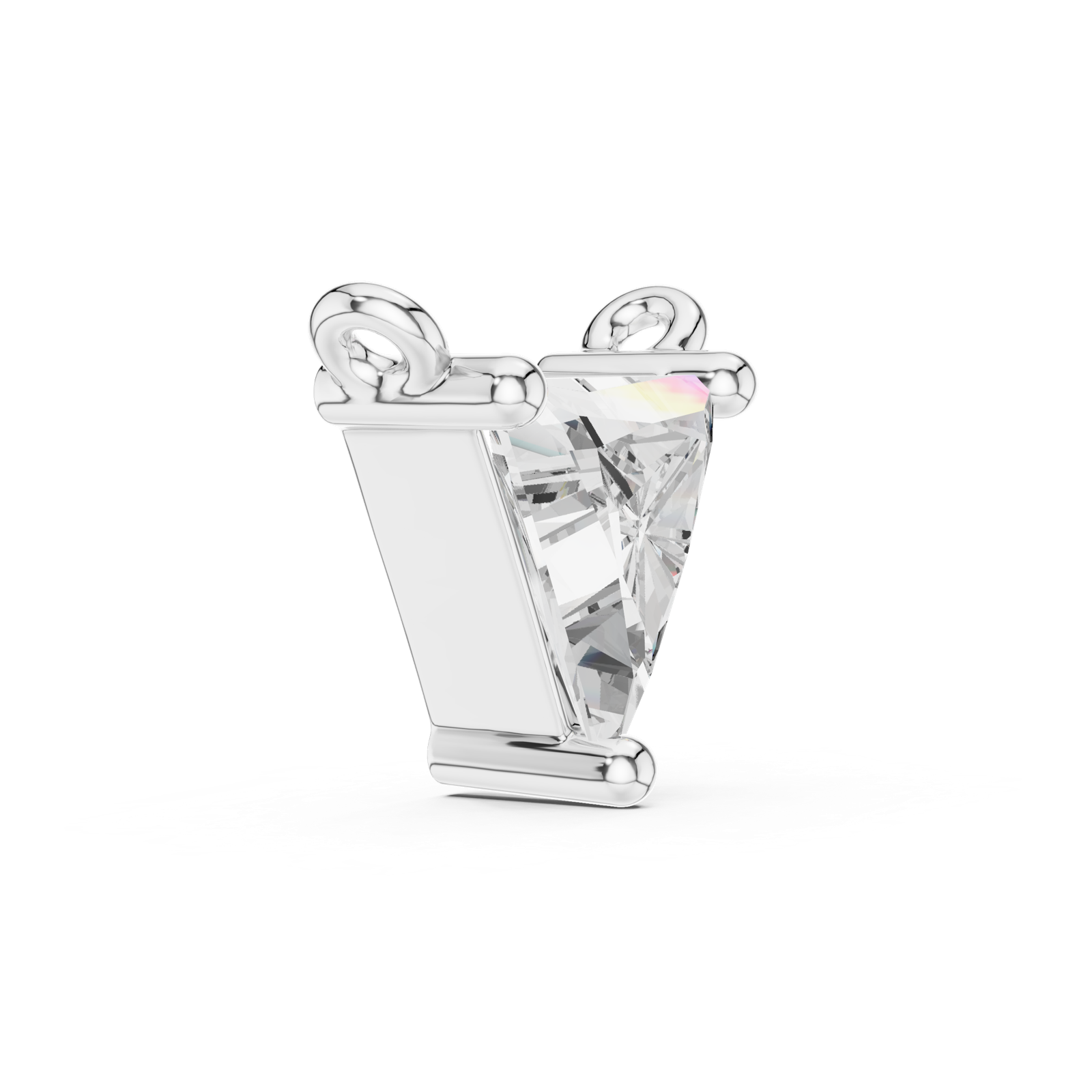 14K Solid Gold Lab Diamond Solitaire Pendant Necklace, White Gold, view 3