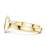 Gold Jewelry L36-3, Emerald center stone, Yellow Gold, view 3