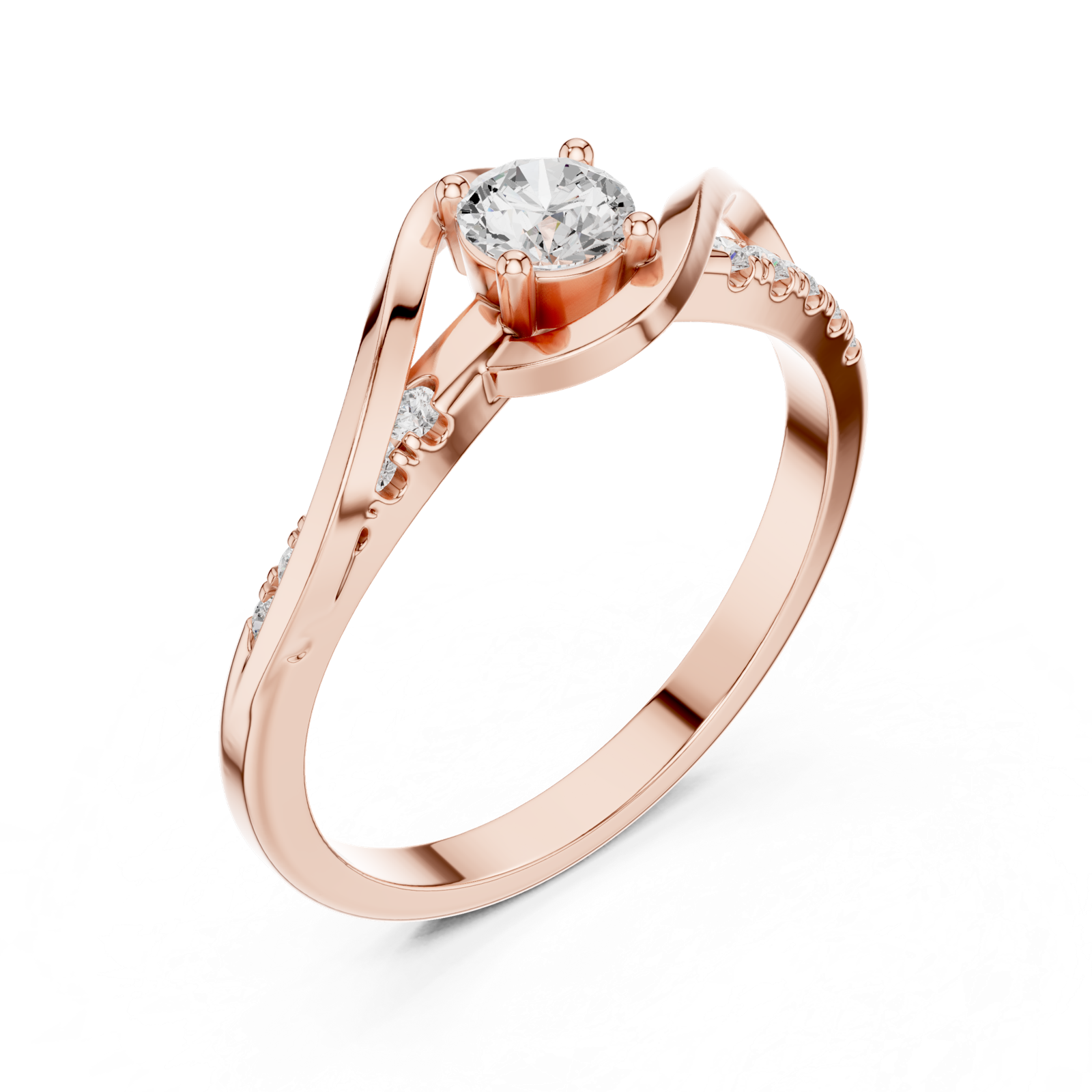 Gold Ring DDLR-836, Rose Gold, view 2