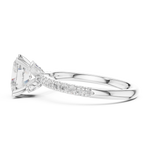 Gold Ring DDLR-256, Oval center stone, White Gold, view 3