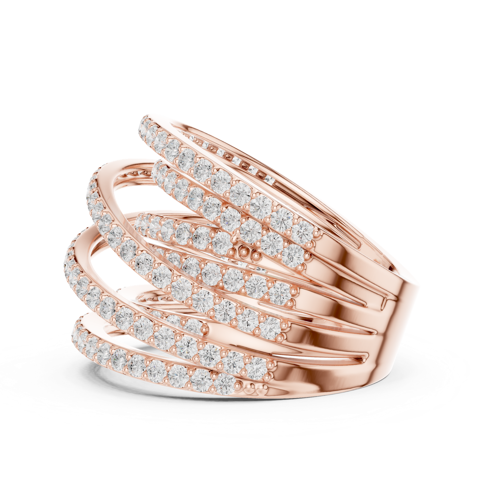 Gold Ring DDLR-855, Rose Gold, view 3