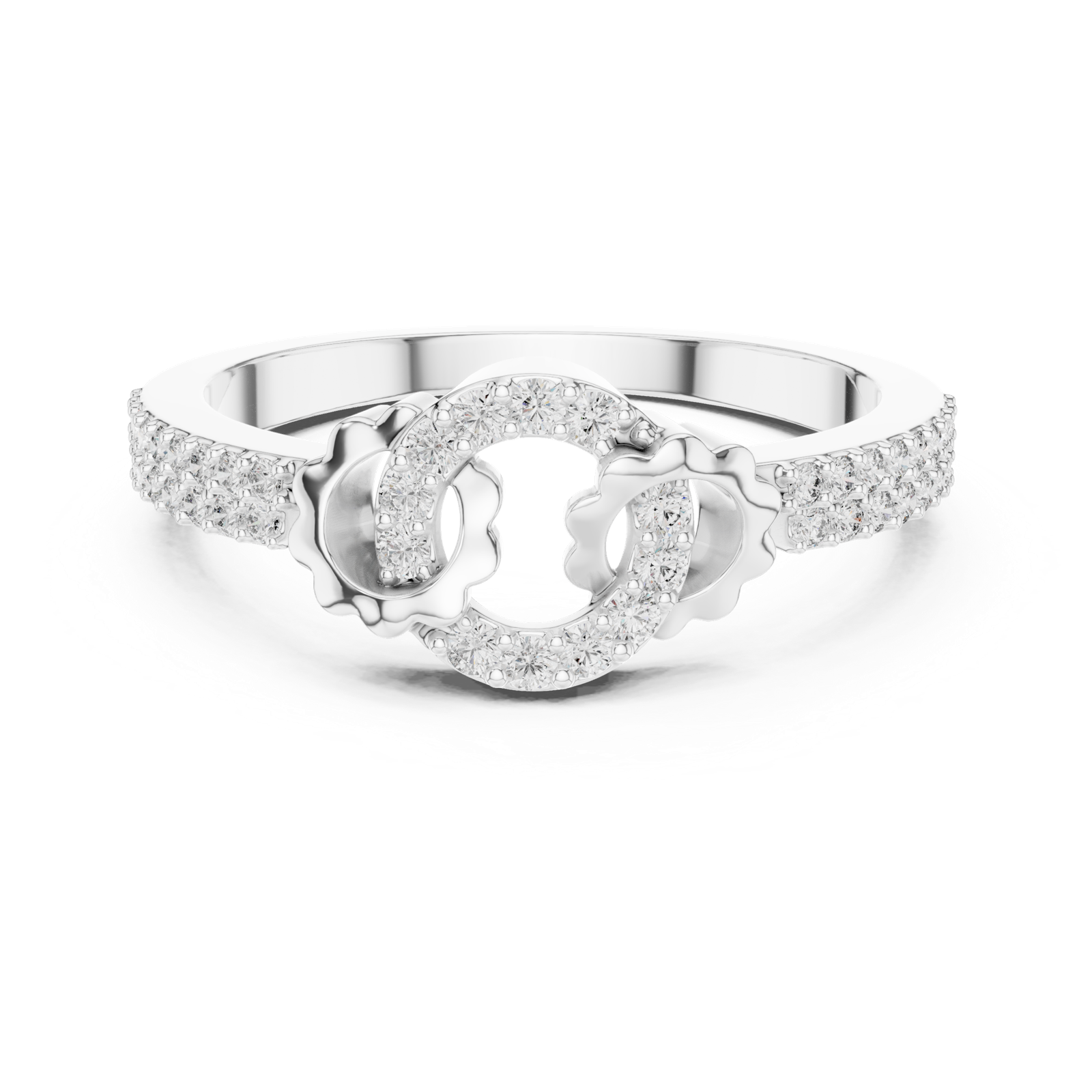 Gold Ring LR-01 (89), White Gold, view 4