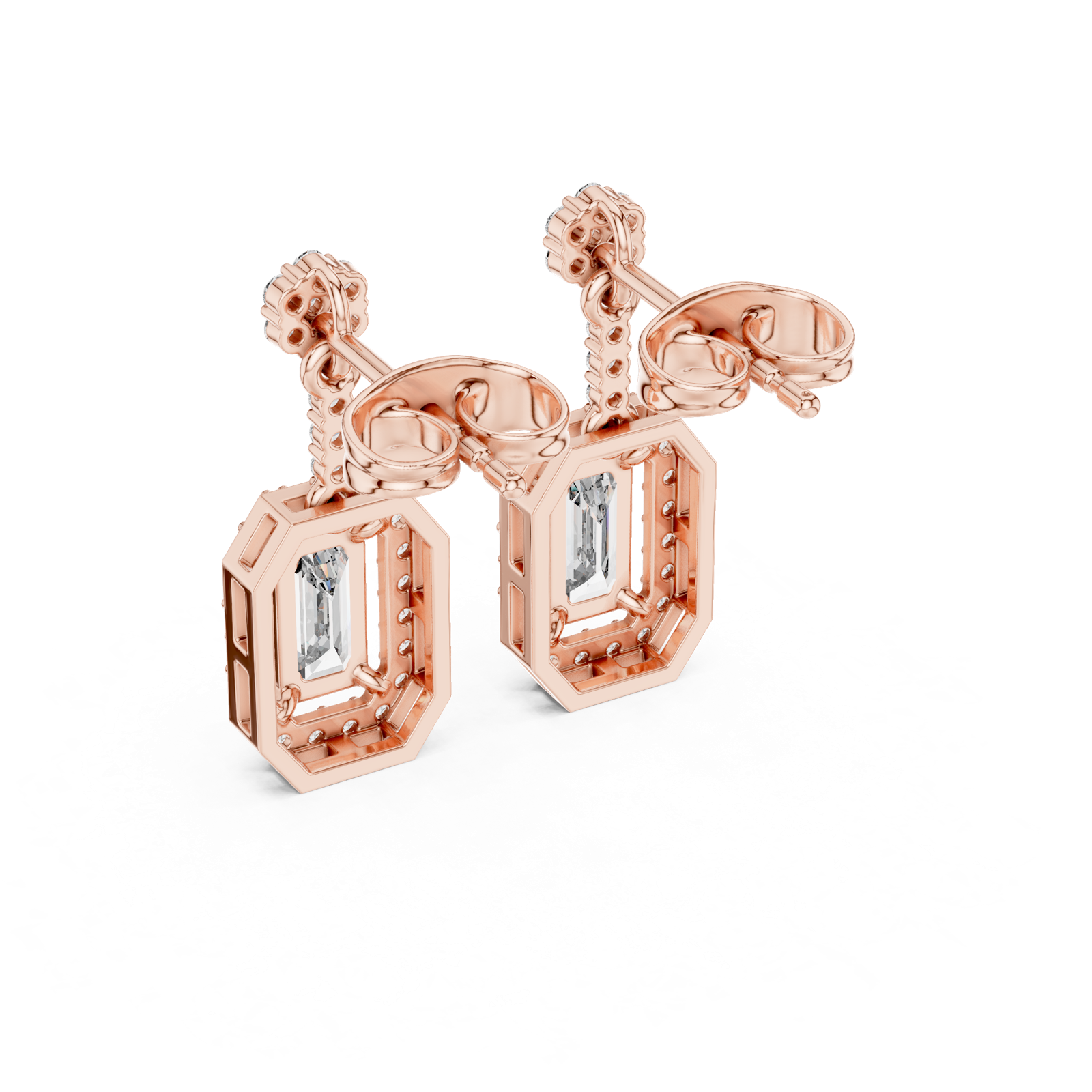 Gold Earrings 3-10011E_156_S, Rose Gold, view 3