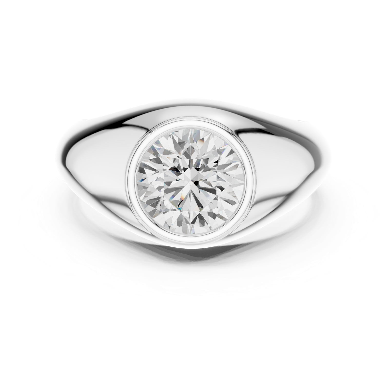 Gold Men's Ring GGR-0016, White Gold, view 4