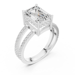 Gold Jewelry L36-13, Emerald center stone, White Gold, view 2