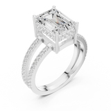 Gold Jewelry L36-13, Emerald center stone, White Gold, view 2