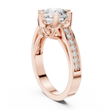 14K Solid Gold Lab Diamond Solitaire Ring, Rose Gold, view 1