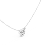 Gold Jewelry DDPS-001, Heart center stone, White Gold, view 2